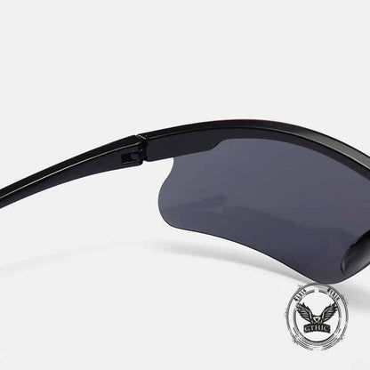 Y2k Half-frame Uv-proof Outdoor Punk Pc Sunglasses