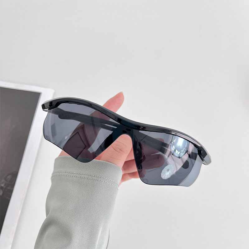 Y2k Half-frame Uv-proof Outdoor Punk Pc Sunglasses