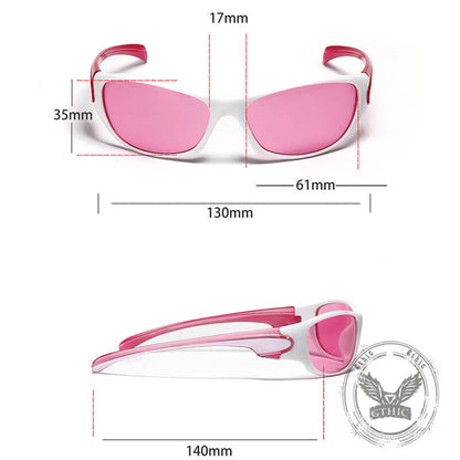 Y2k Millennial Color Uv-proof Square Frame Pc Sunglasses