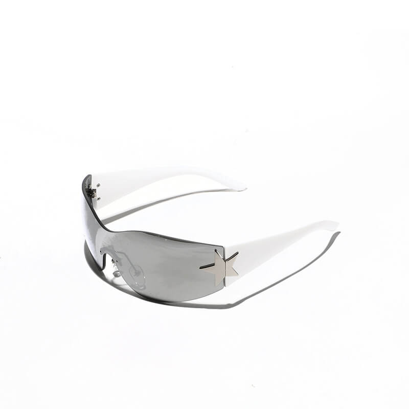 Y2k One-piece Frameless Star Cycling Pc Sunglasses
