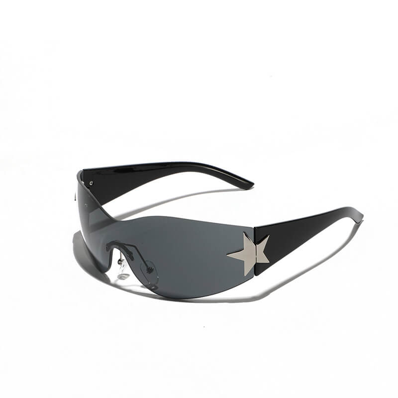 Y2k One-piece Frameless Star Cycling Pc Sunglasses