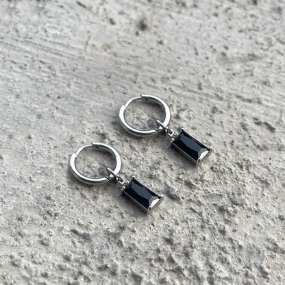 Zircon Cross Stainless Steel Drop Earrings